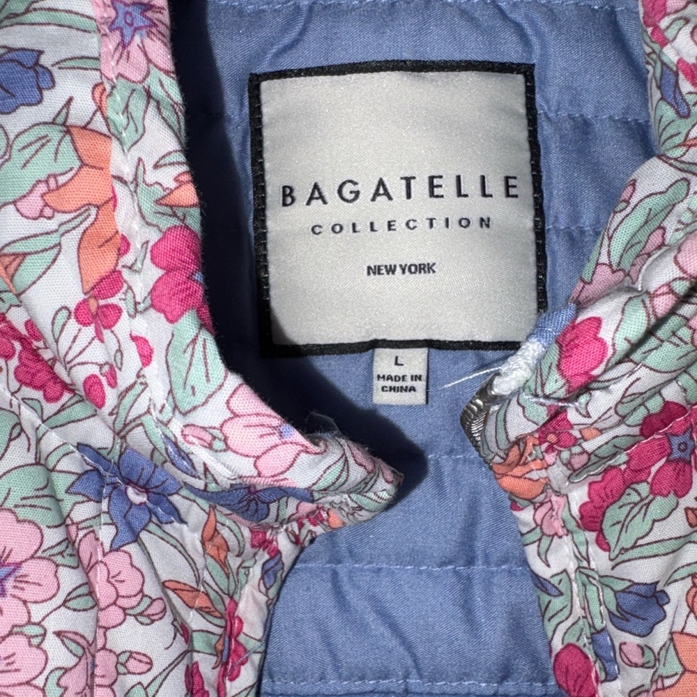 NWOT Bagatelle Quilted Multicolor Floral Jacket Women’s Large - Picture 3 of 5